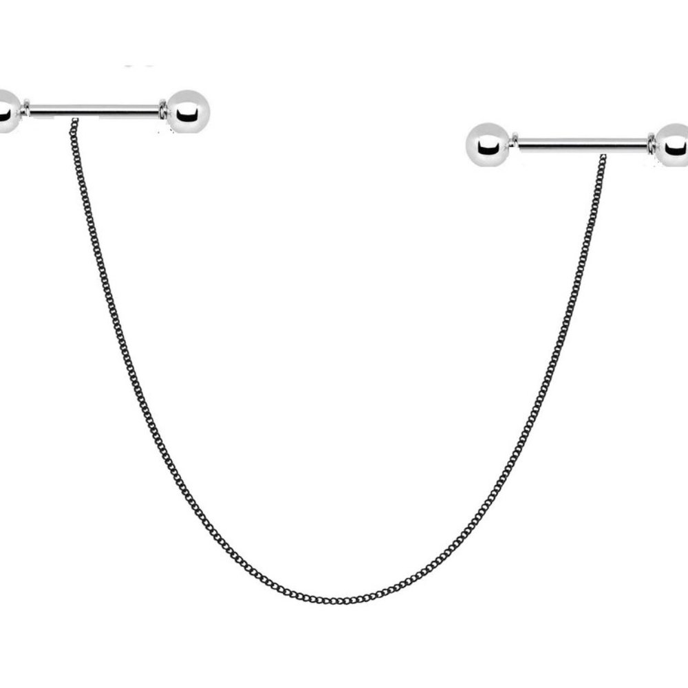 Silver ~ Nipple Piercing ~ Single Chain
